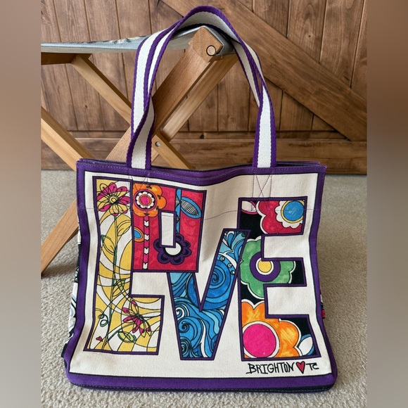 New, Brighton Love Groove II  canvas tote bag shopper shoulder bag in multicolor